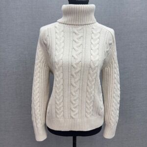 Abercrombie & Fitch Cream Cable Knit Turtleneck Sweater Women's XS‎